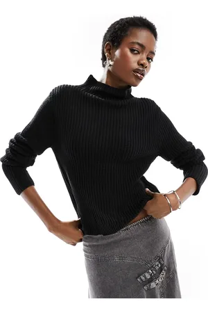 Monki Knit turtleneck long sleeve sweater in