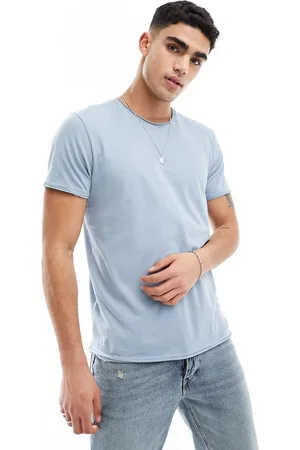 Brave Soul Raw edge T-shirt in steel