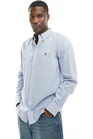 French Connection Long sleeve oxford shirt in sky