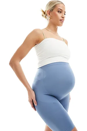 Mama;licious Mamalicious Maternity over the bump shapewear shorts in denim
