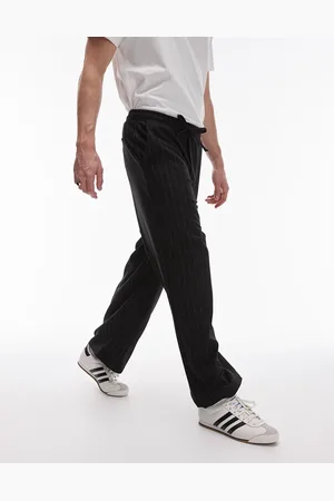 Topman Wide leg pinstripe pants in