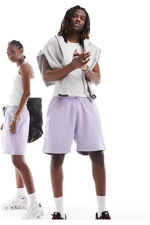 Weekday Unisex jersey shorts in lilac exclusive to ASOS