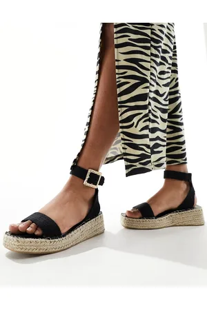 South Beach Linen two part espadrille sandals in