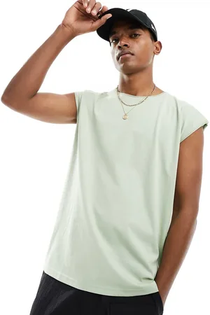 Brave Soul Raw edge tank in sage