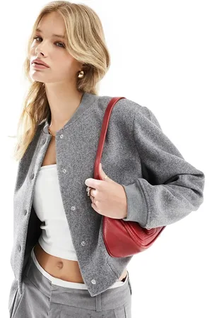VERO MODA Textured bomber jacket in medium melange