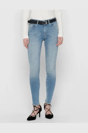 ONLY Blush skinny jeans with frayed hem in light