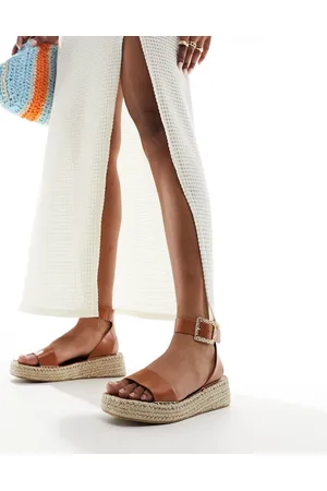 South Beach Two part espadrille sandals in tan