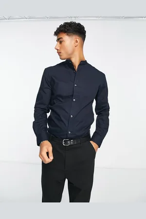 French Connection Grandad collar shirt in