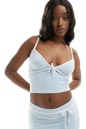 Kaiia Bow detail contrast cami top in baby - part of a set