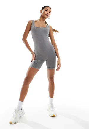 ASOS Seamless square neck unitard with inner bra in washed