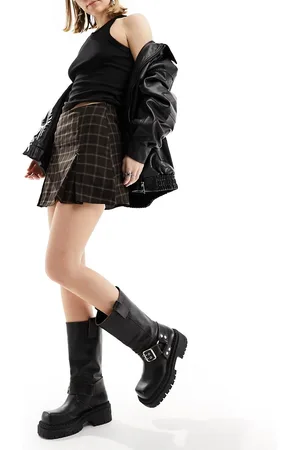 Reclaimed Mini plaid skirt with bows