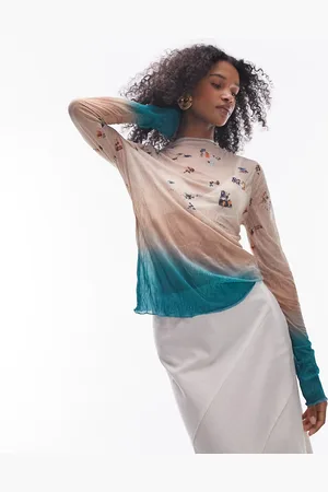 Topshop Beach landscape long sleeve top in