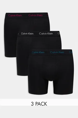 Calvin Klein Cotton stretch boxer briefs 3 pack in with colored logo