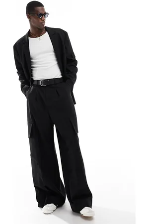 ASOS Extreme wide cargo suit pants in