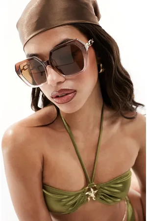 Jeepers Peepers Two tone oversized sunglasses in