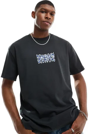 Weekday Oversized t-shirt with embroidered internet text graphic in off