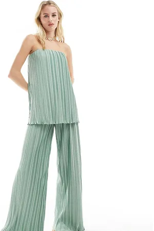 4th & Reckless Exclusive pleated wide leg pants in sage - part of a set