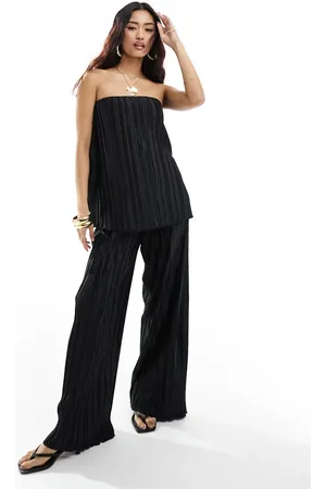 4th & Reckless Pleated wide leg pants set in