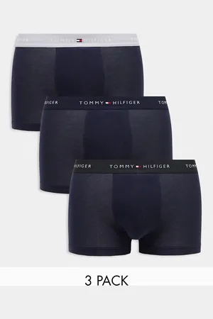 Tommy Hilfiger Signature cotton essentials 3 pack trunks in with colored waistband