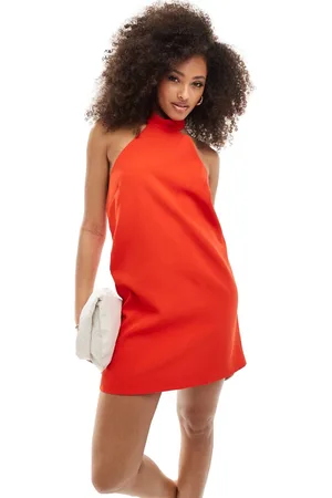 MANGO Halter neck dress in