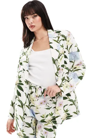 ASOS Tailored linen mix blazer in floral print