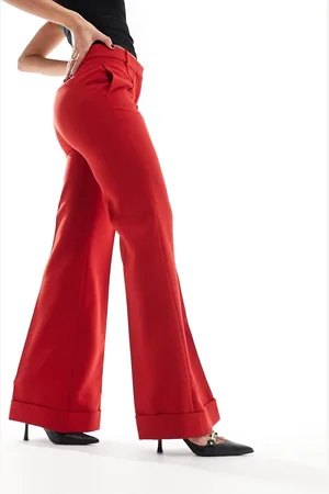 MANGO Pintuck tailored flare pants in
