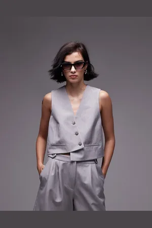 Topshop Asymmetric wrap vest in - part of a set