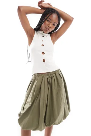 COLLUSION Stepped hem cut out tank top in
