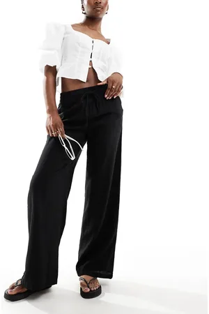 JDY Wide leg linen mix pants in