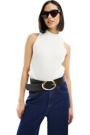 JJXX Knit halterneck tank top in