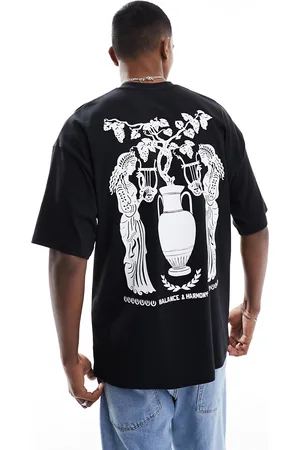 SELECTED Super oversized T-shirt with balance and harmony back print in