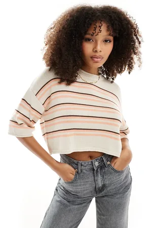 ASOS Knit short sleeve sweater in stripe