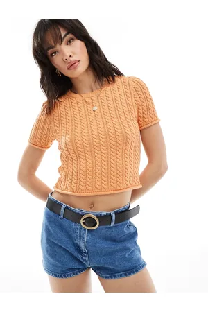 ASOS Cable knit baby tee in peach