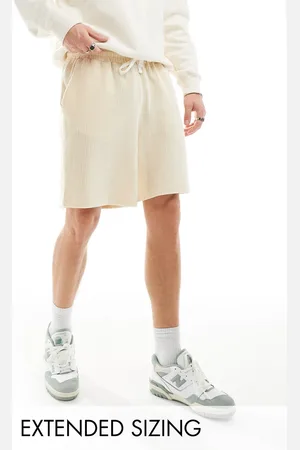 ASOS Oversized ribbed velour shorts in ecru