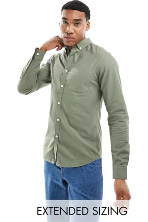 ASOS Slim fit oxford shirt in khaki