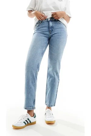 VERO MODA Kyla mid rise wide straight leg jeans in light wash