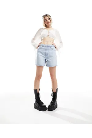 ASOS Denim dad shorts in light wash