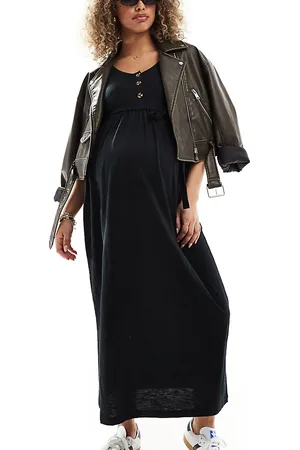 Mama;licious Mamalicious Maternity 2 function nursing button up maxi sundress in