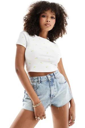 ONLY Ribbed top with lemon print in