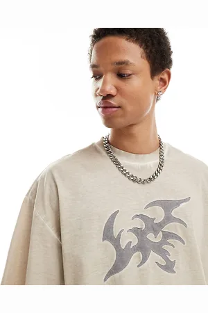 COLLUSION Washed beige t-shirt with applique design