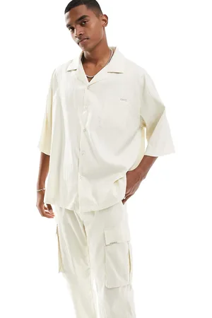 Sixth June Textured short sleeve shirt in beige - part of a set