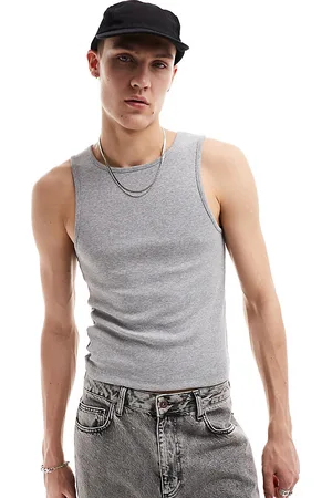 COLLUSION Ribbed tank top in heather
