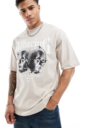 Sixth June Front print chemistry T-shirt in stone