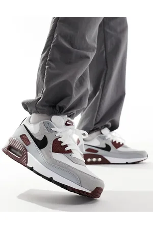 Nike Air Max 90 sneakers in gray, and burgundy