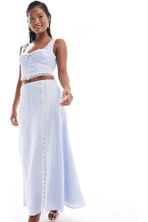 EVER NEW Lace detail maxi skirt in baby