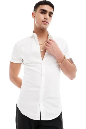 ASOS Skinny fit royal oxford shirt with cutaway collar in