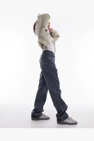 Topshop Straight Kort jeans in smoky