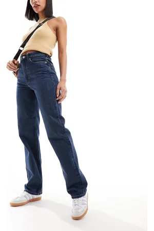 Weekday Rowe extra high rise regular fit straight leg jeans in sapphire