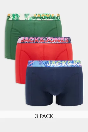 JACK & JONES 3 pack boxer briefs in bright & floral waistbands