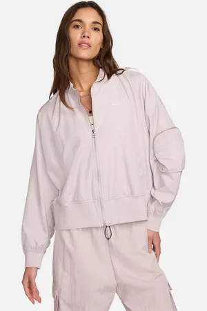 Nike Essenitals oversized bomber jacket in light pink